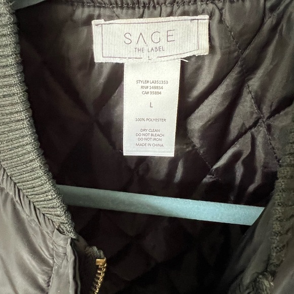 Women’s long bomber jacket, black size large - Picture 2 of 6